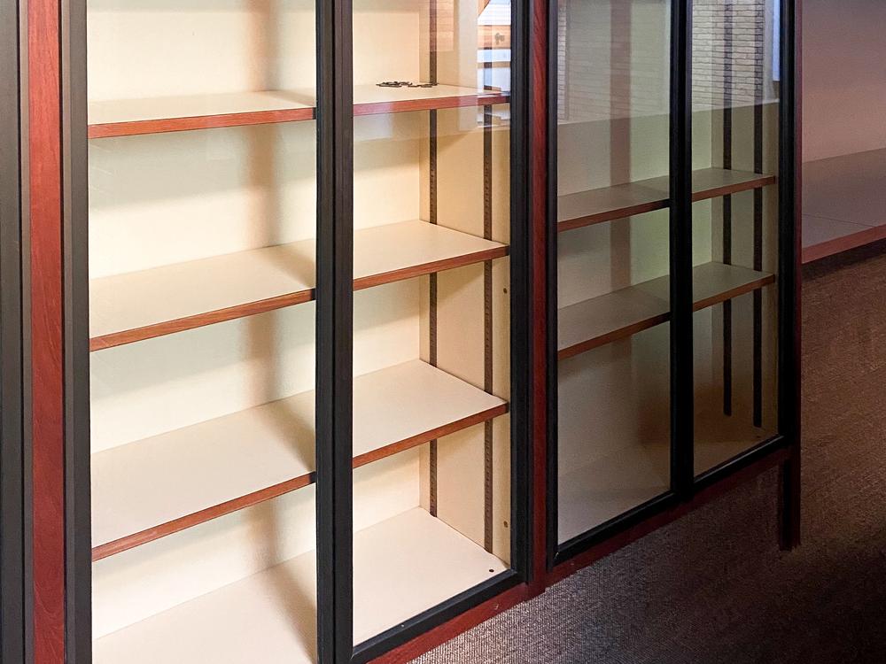 Bespoke Bookcases/ Display Cabnets with Glass Panelled Doors. Highgate. N London. Now sets four left